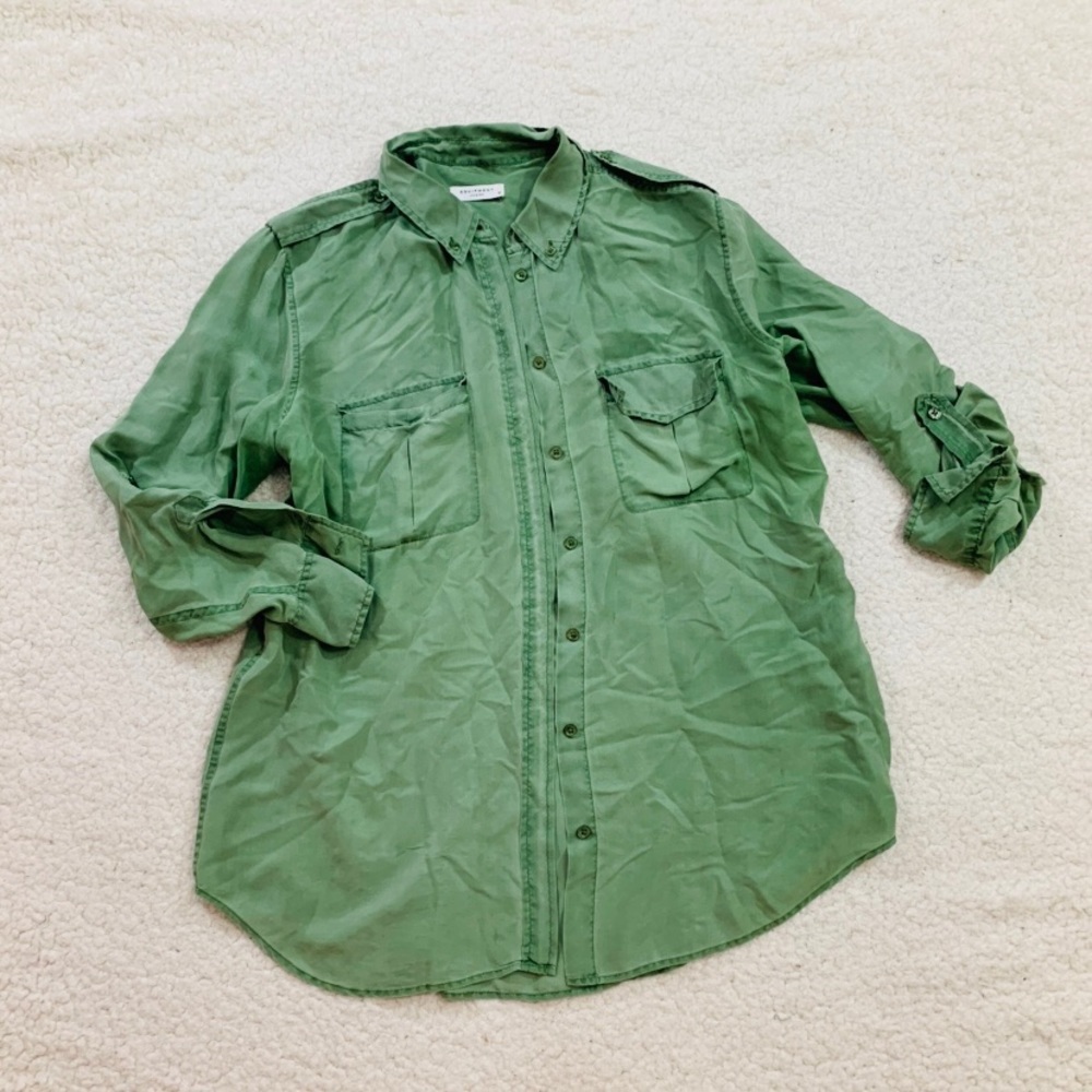 Equipment femme major blouse safari green silk - Picture 2 of 6